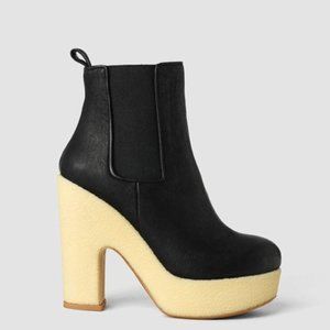 ALLSAINTS Blaise Chelsea Terra Platform Leather Booties Black 40/US 9